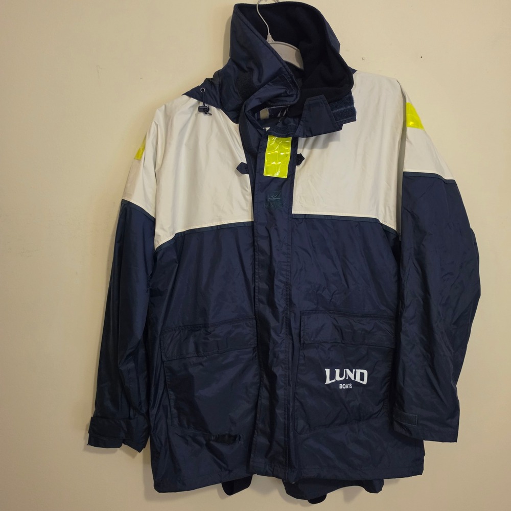 Pro Rainer Rain Suit Mens XL Navy Lund Boats Hooded Jacket & Bibs Set